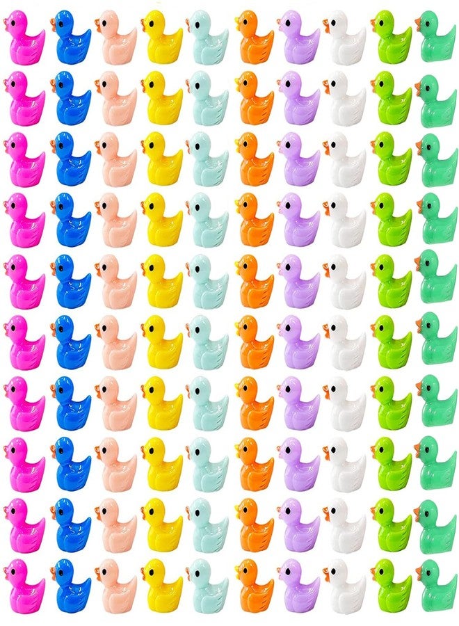 CHAKANLX 100pcs Mini Resin Duck 10 Colors, These Little Ducks Can Be Used in Miniature Gardens, They are Best Gifts for Christmas, Birthday Party, Halloween（Random Color） - Image 1